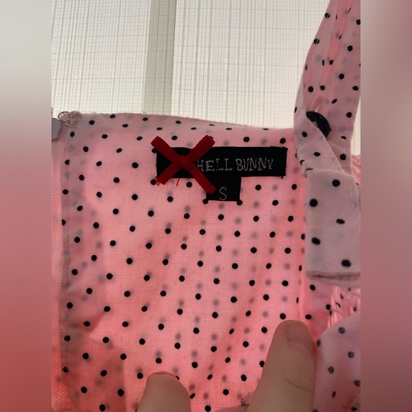 Hell Bunny Pink Polka Dot Dress - Picture 2 of 3